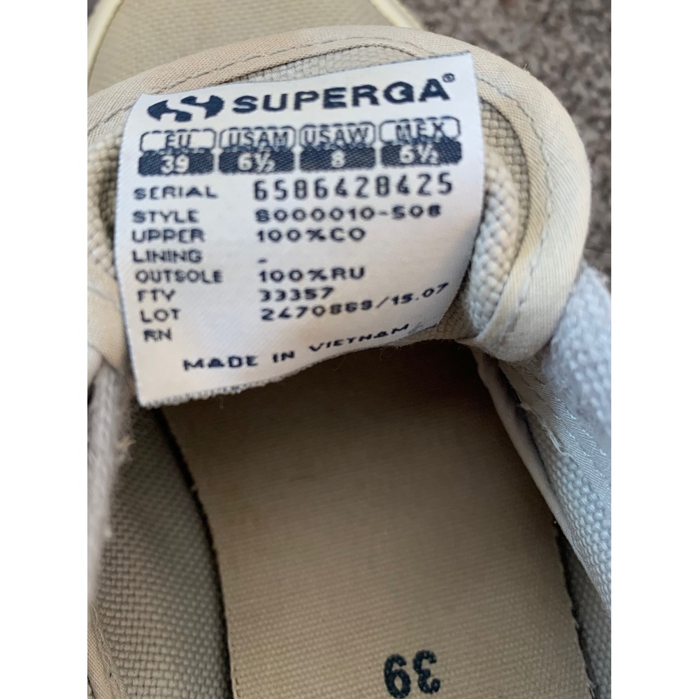 Superga  lClassic  Canvas Sneakers Mens 6.5 Womens 8 Skater Y2K Minimalist - Picture 6 of 6
